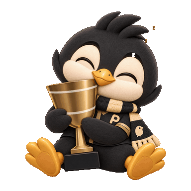 Mascota de Piqo con el trofeo de Serie A